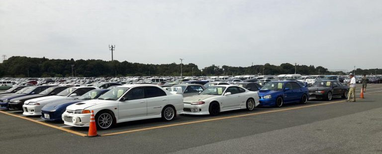JDM Co., Ltd making sports car inspection at USS Tokyo Auto Auction. Japan used car auctions